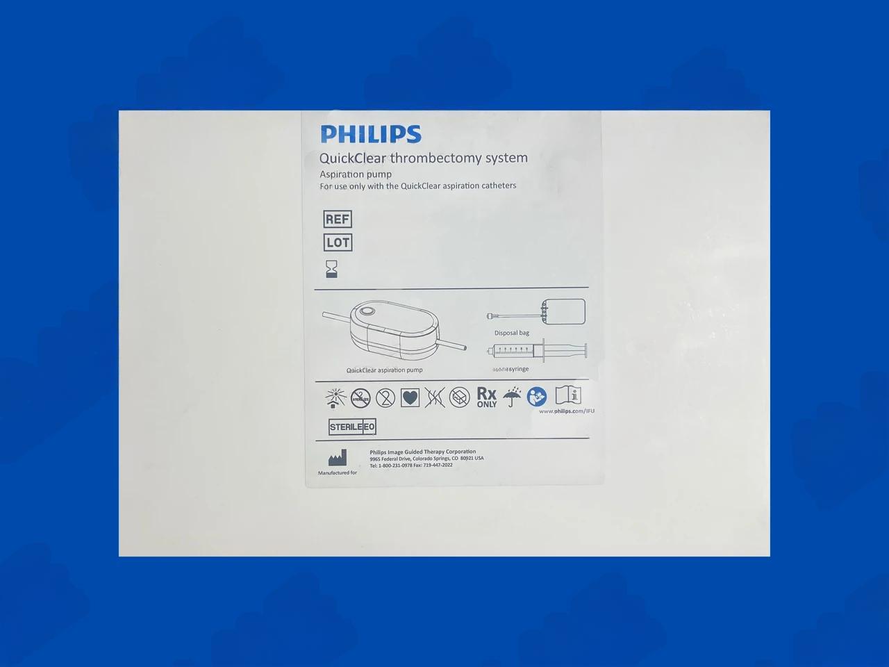 Philips QuickClear Thrombectomy System - Aspiration Catheter - For use with Pump P3223ASP - 8Fr x 85cm