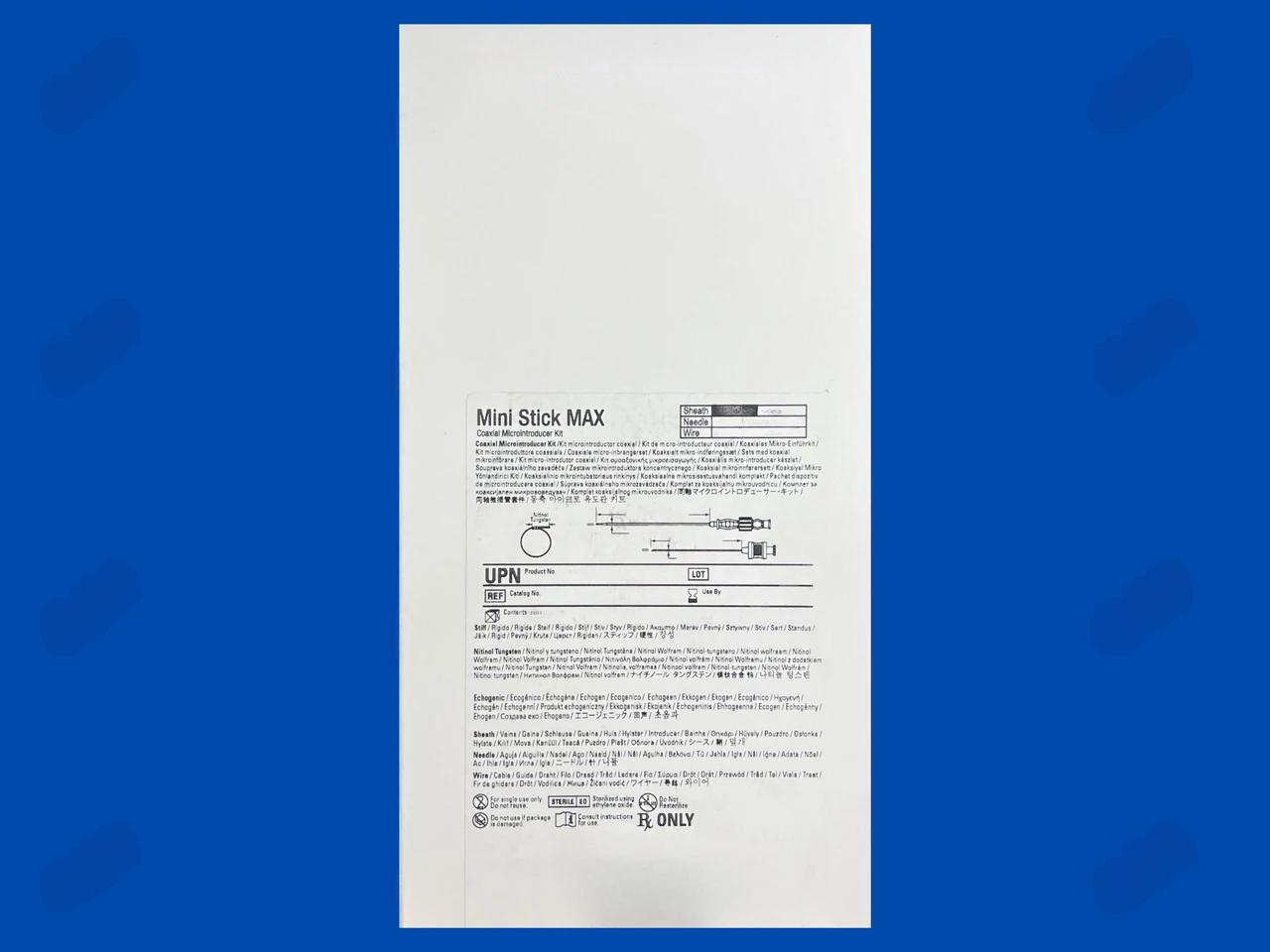 Mini Stick MAX Coaxial Microintroducer Kit - Stiffened - Echogenic - 5Fr x 10cm