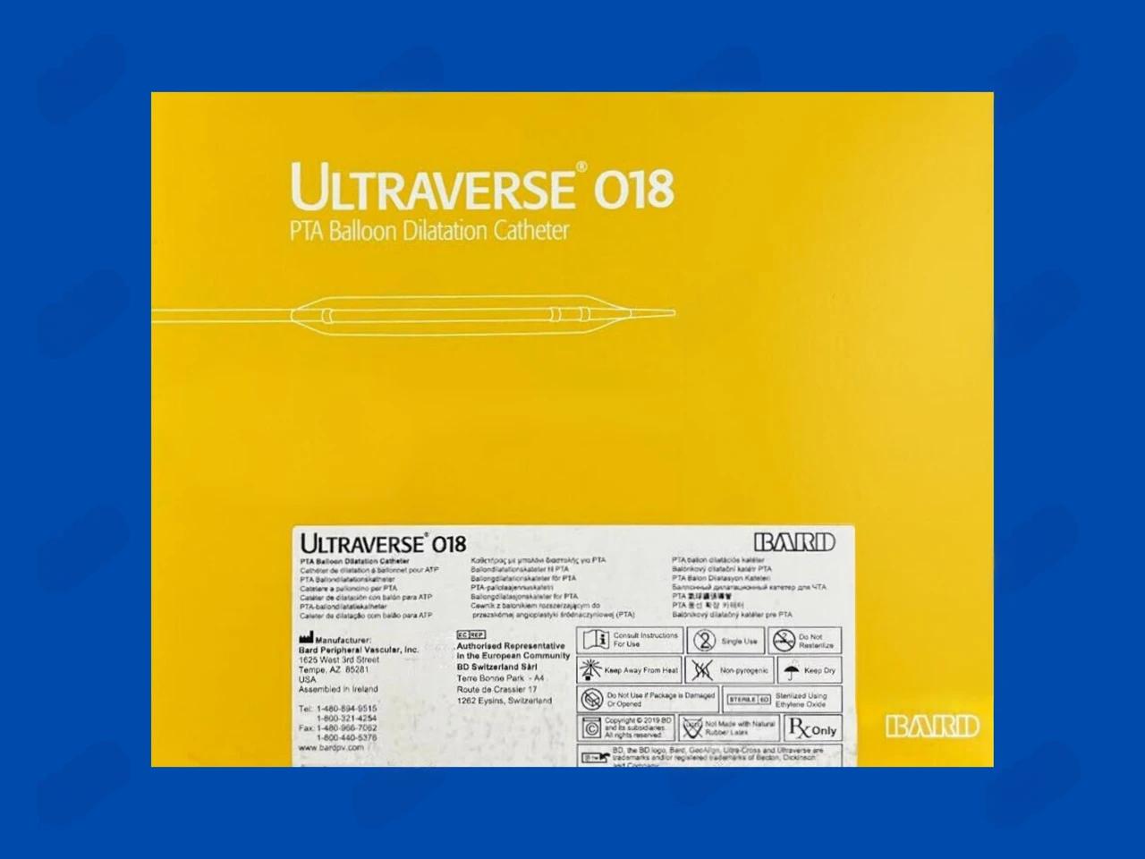 ULTRAVERSE 018 PTA Balloon Dilatation Catheter - 4Fr x 3mm x 20mm x 75cm