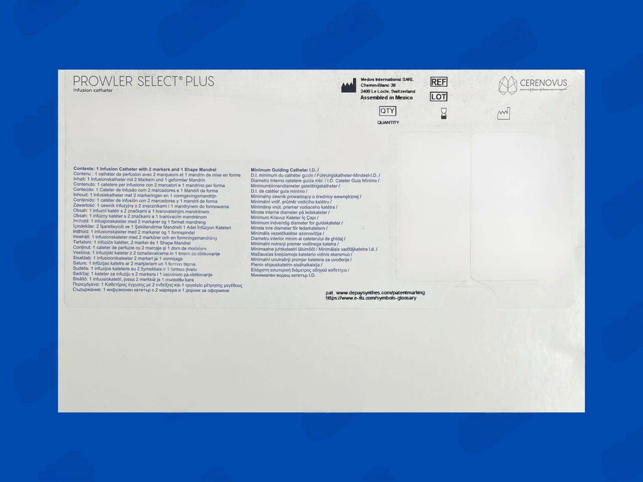 PROWLER SELECT PLUS Infusion Catheter - 2 Markers - MP 45° - 2.8Fr (Proximal) x 2.3Fr (Distal) x 150cm