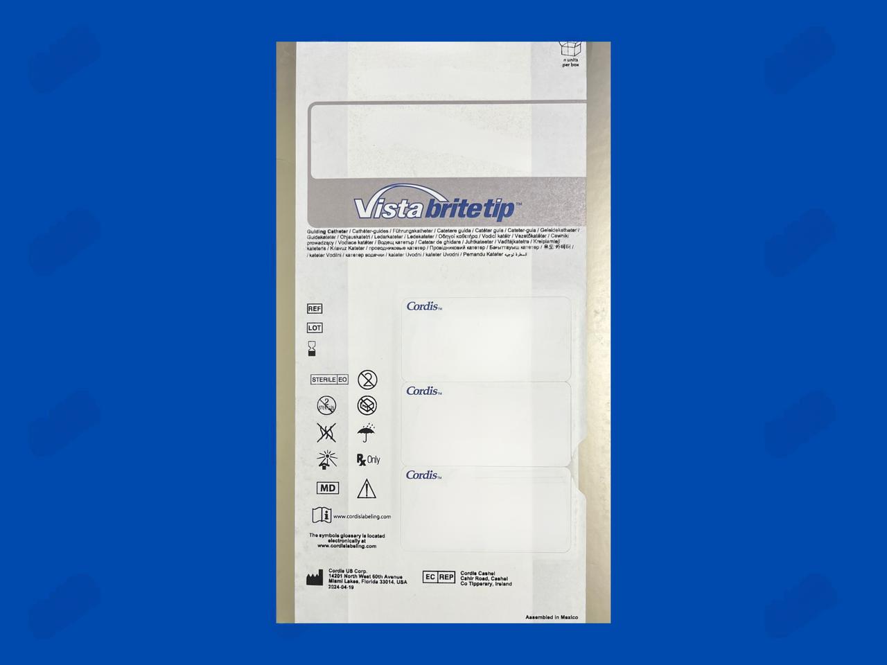 Vista Brite Tip Guiding Catheter - AL.75 SH - 6Fr x .070" x 100cm