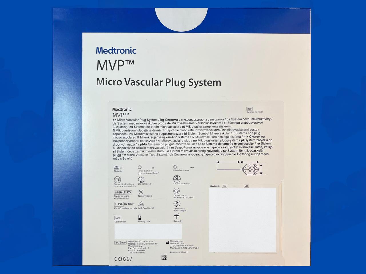 MVP Micro Vascular Plug - Mechanical Detachment - 9.2mm x 16mm x 165cm