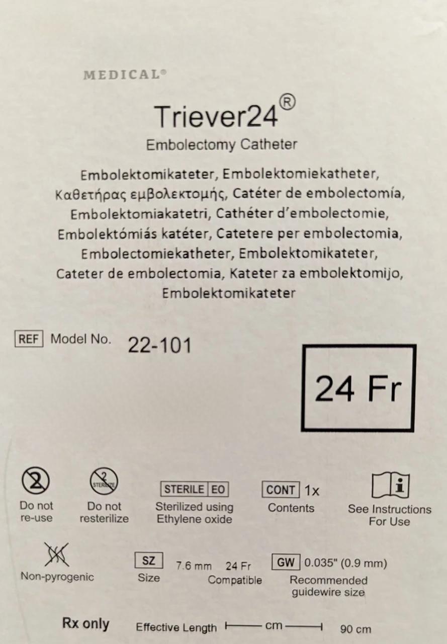 Triever24 Embolectomy Catheter - 24Fr x .035" x 90cm