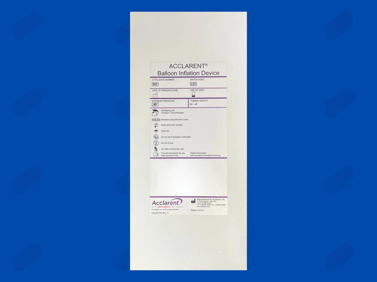 Balloon Inflation Device - 20atm x 61cm - Non-Expired