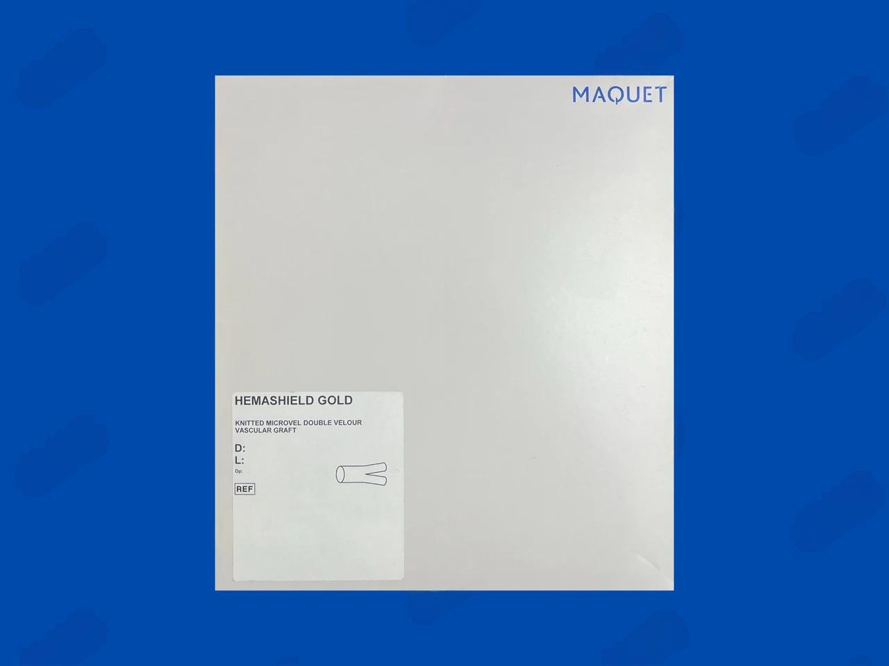 Hemashield Gold Knitted Microvel Double Velour Vascular Graft (085147) - Bifurcated - 14mm x 7mm x 40cm
