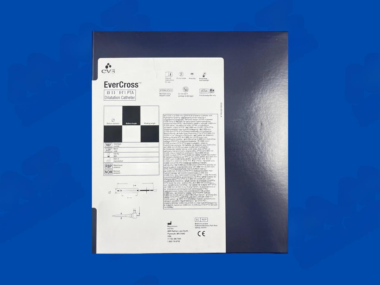 EverCross .035" OTW PTA Dilatation Catheter - 10mm x 60mm x 80cm