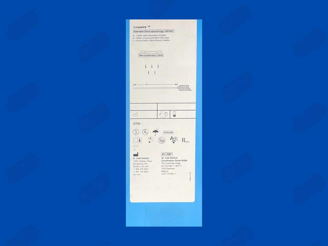 Livewire Steerable Electrophysiology Catheter - 2-5-2mm - Super Large Curl - 7Fr x 95cm
